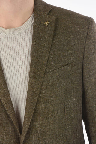 CC COLLECTION giacca a 2 bottoni RIGHT in lino e cotone due spacchi revers classico