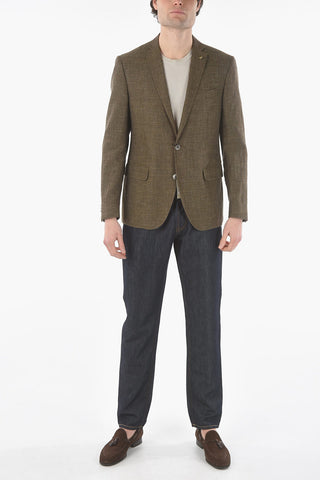 CC COLLECTION giacca a 2 bottoni RIGHT in lino e cotone due spacchi revers classico