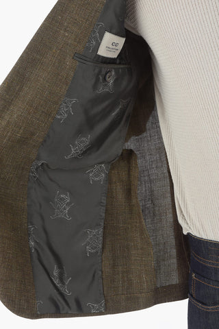 CC COLLECTION giacca a 2 bottoni RIGHT in lino e cotone due spacchi revers classico
