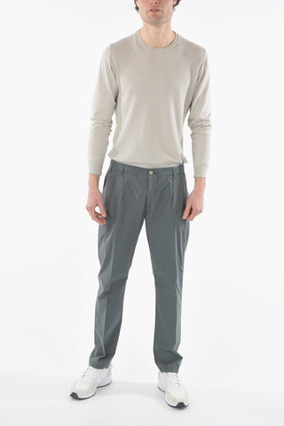 ID Cotton Stretch HUANTED Double pleated Pants