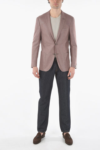 silk and virgin wool side vents notch lapel GATE 2-button blazer