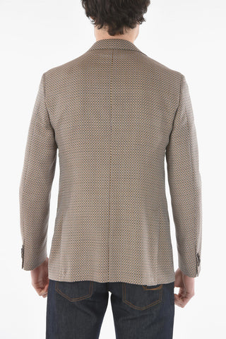 CC COLLECTION Zweiknopfjacke REFINED aus Schurwolle mit geometrischem Muster