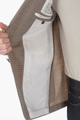 CC COLLECTION Zweiknopfjacke REFINED aus Schurwolle mit geometrischem Muster
