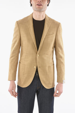 side vents notch lapel patch ACADEMY SOFT pocket 2-button blazer
