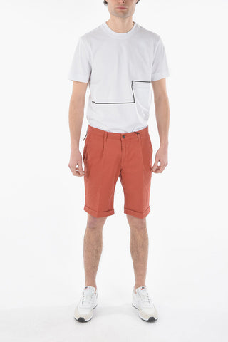 CC COLLECTION Shorts a una Pince in Cotone Stretch 