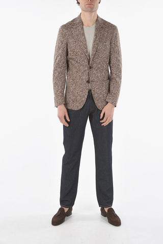 ID cotton and silk side vents notch lapel IDENTITY 2-button blazer