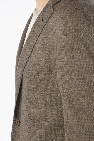 Animal Patterned silk GATE patch pocket 2-button blazer