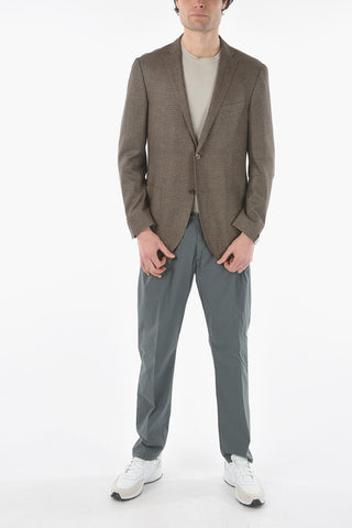 Animal Patterned silk GATE patch pocket 2-button blazer