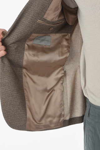 Animal Patterned silk GATE patch pocket 2-button blazer