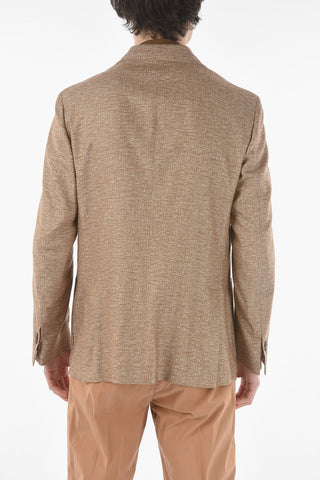 ID Silk and Cashmere IDENTITY Blazer with Leather Chest piece