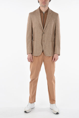 ID Silk and Cashmere IDENTITY Blazer with Leather Chest piece
