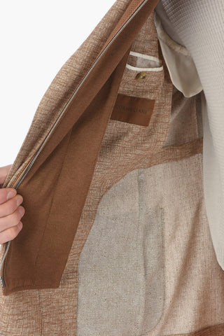 ID Silk and Cashmere IDENTITY Blazer with Leather Chest piece