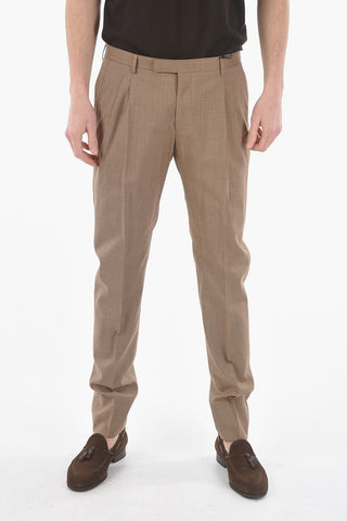 CC COLLECTION Micro Checked Double-Pleat REWARD Pants