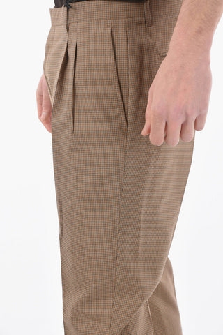 CC COLLECTION Micro Checked Double-Pleat REWARD Pants