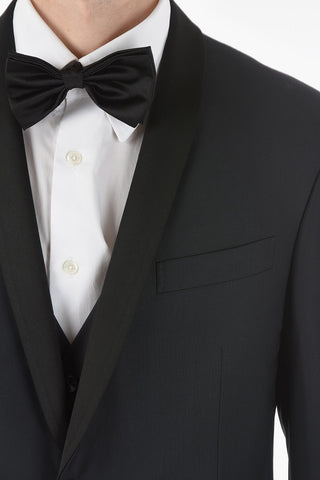 virgin wool center vent shawl lapel CERIM.ACADEMY 3 piece waistcoat suit
