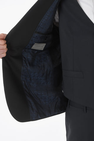 virgin wool center vent shawl lapel CERIM.ACADEMY 3 piece waistcoat suit