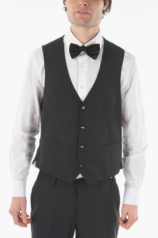 virgin wool center vent shawl lapel CERIM.ACADEMY 3 piece waistcoat suit