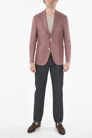 virgin wool and flax GATE patch pocket blazer