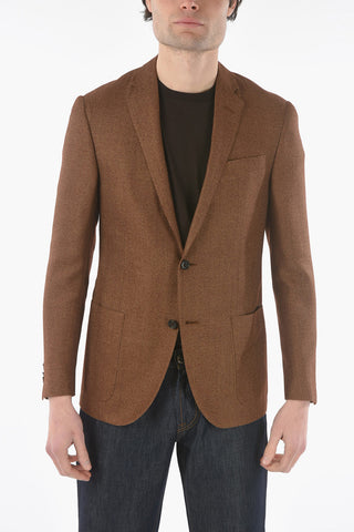 silk and virgin wool ACADEMY SOFT side vents 2-button blazer