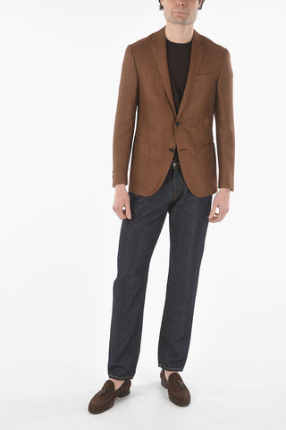 silk and virgin wool ACADEMY SOFT side vents 2-button blazer