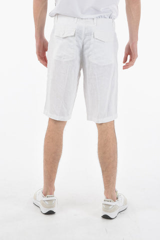 ID Linen Shorts with Belt Loops and Drawstrings