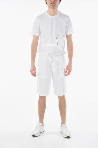 ID Linen Shorts with Belt Loops and Drawstrings