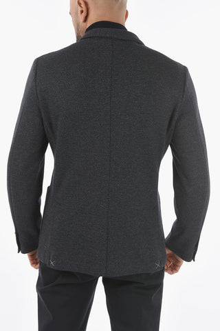 Half-Lined Herringbone Blazer with Side Vents