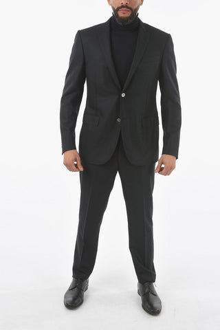 Lined Suit with Flap Pocket and Peak Lapel