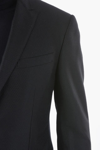 Lined Suit with Flap Pocket and Peak Lapel