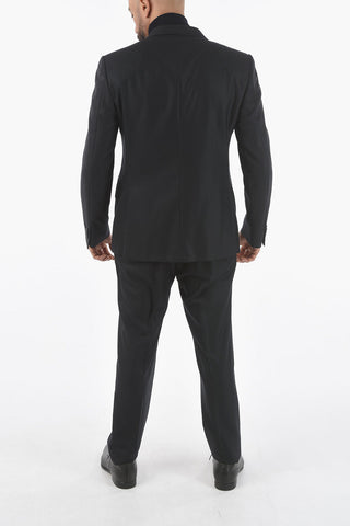 Lined Suit with Flap Pocket and Peak Lapel