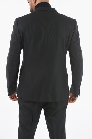 Lined Suit with Flap Pocket and Peak Lapel