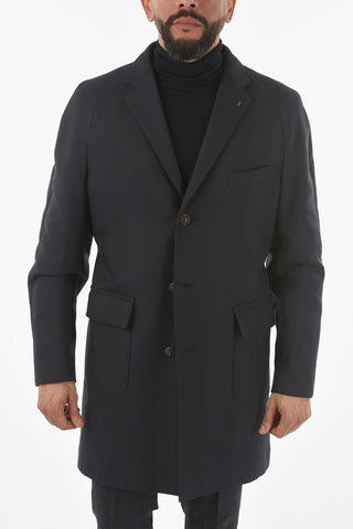 CC COLLECTION Half-Lined Coat with Flap Pocket and Back Half-belt
