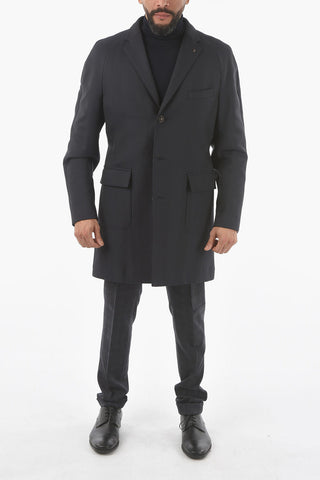 CC COLLECTION Half-Lined Coat with Flap Pocket and Back Half-belt