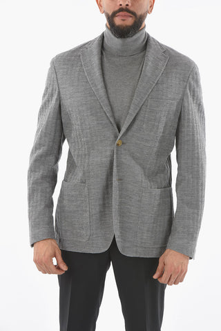 GATE Half-Lined Tattersall Blazer with Side Vents