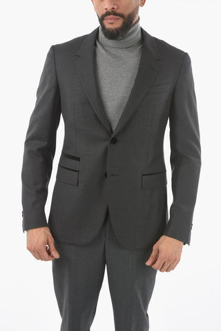 Lined Hopsack Blazer with Flap Pocket
