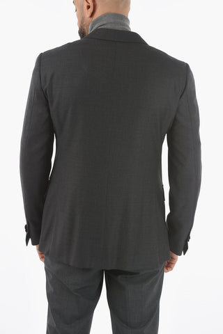 Lined Hopsack Blazer with Flap Pocket