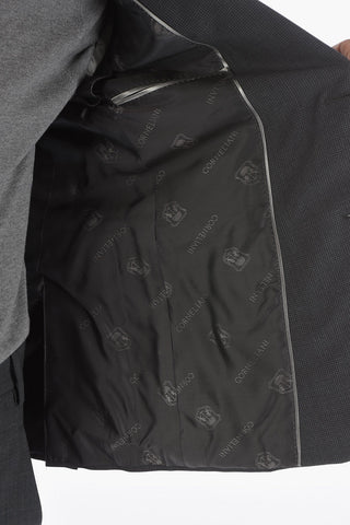 Lined Hopsack Blazer with Flap Pocket