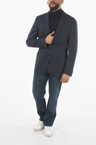 Half-Lined Blazer with Welt Pocket and Side Vents