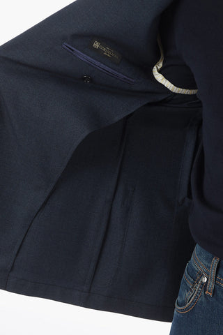 Half-Lined Blazer with Welt Pocket and Side Vents