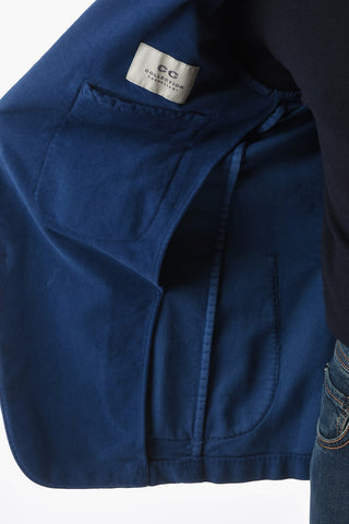 Half-Lined Blazer with Welt Pocket and Side Vents