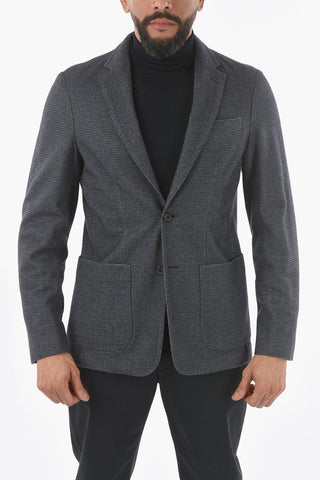 Cashmere-Blend Half-Lined Blazer with Notch Lapel