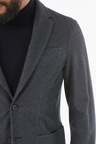 Cashmere-Blend Half-Lined Blazer with Notch Lapel