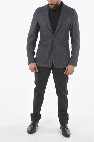 Cashmere-Blend Half-Lined Blazer with Notch Lapel