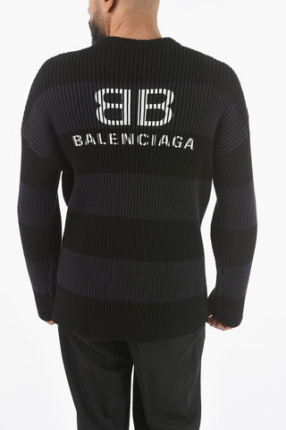 Two-Tone Striped Crew Neck UNISEX Sweater