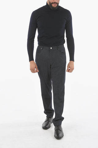 Pantaloni LIGHT Cinque Tasche Motivo Hopsack