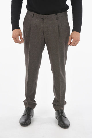CC COLLECTION Pantaloni Foderati Motivo Hopsack con Pinces