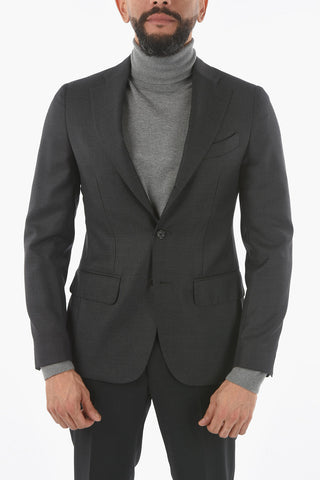 CC COLLECTION Giacca Semifoderata Motivo Hopsack con Tasca con Aletta