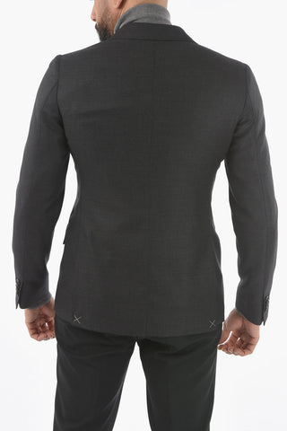 CC COLLECTION Giacca Semifoderata Motivo Hopsack con Tasca con Aletta
