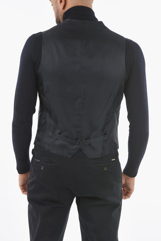 CC COLLECTION Lined Gilet with Patch Pocket and Back Half-Belt