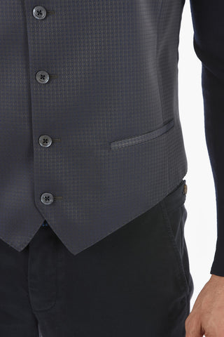 CC COLLECTION Lined Gilet with Patch Pocket and Back Half-Belt